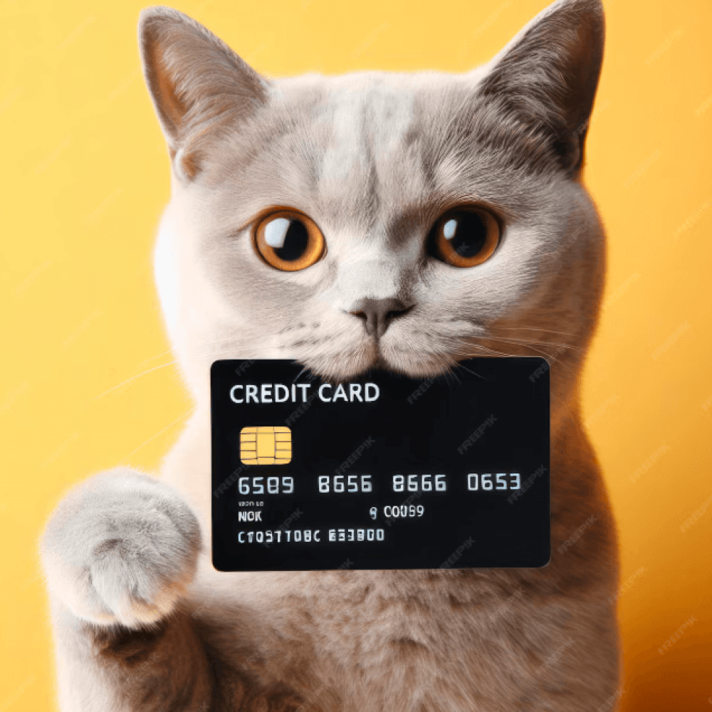Gato con tarjeta de crédito